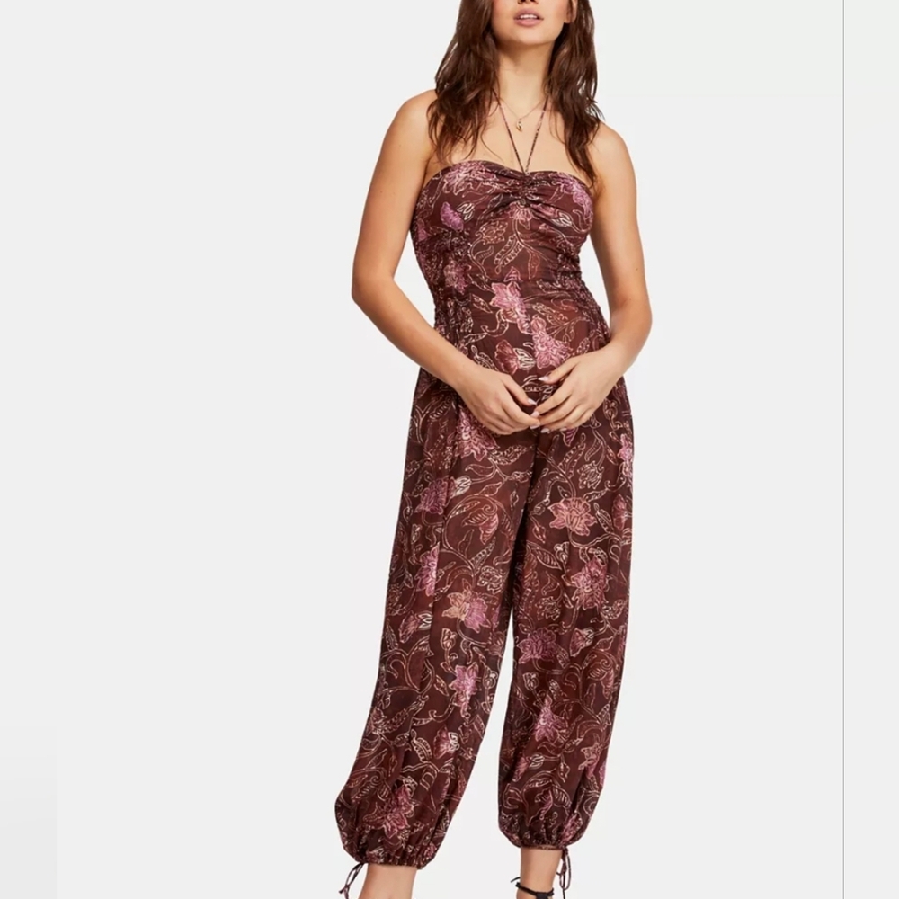 Free People Iris Cotton Halter Jumpsuit